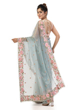 Kavvya Turquoise Green Soft & Lightweight Kora Organza Silk Saree - KAVVYA